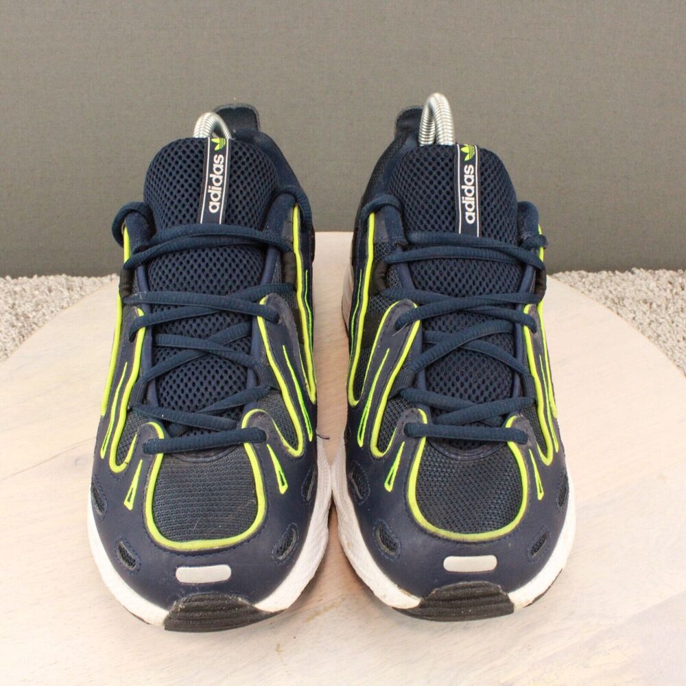 Adidas EQT Gazelle Sneakers Mens 8.5 Navy Neon Yellow Running Shoes - Picture 4 of 11